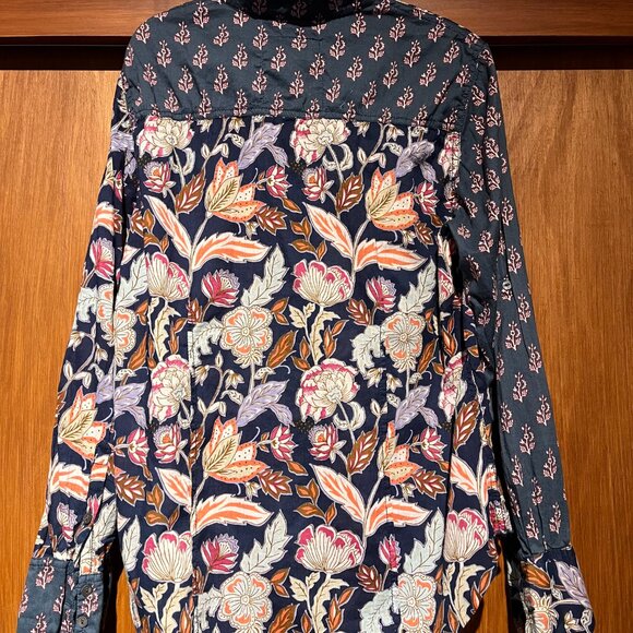 Sundance CINO Mixed Media Floral print Shirt, size large - Picture 3 of 4